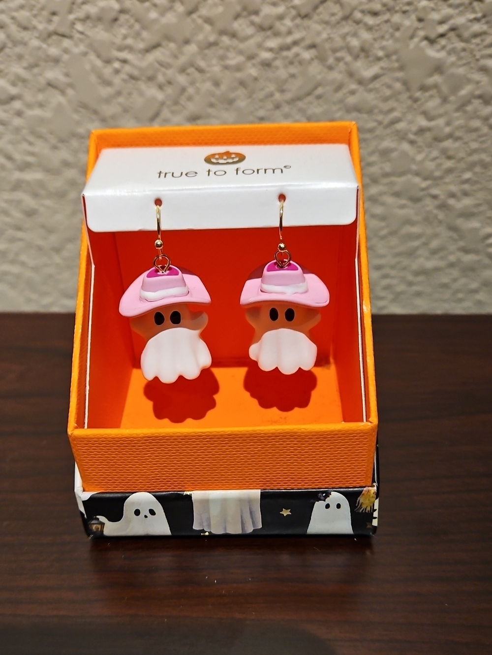 True To Form - Ghost In Pink Cowboy Hat Earrings